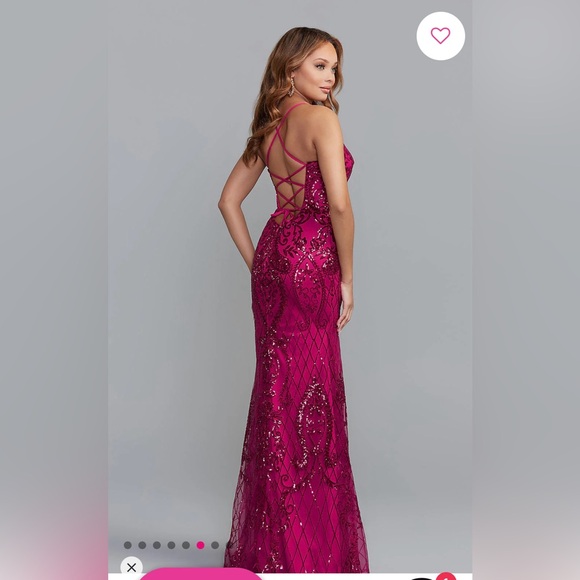 PromGirl | Dresses | Promgirl Statement Back Long Sequin Prom Dress ...